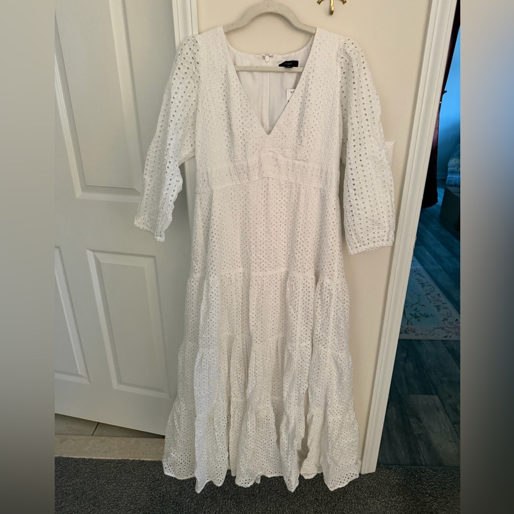 J. Crew white eyelet maxi dress